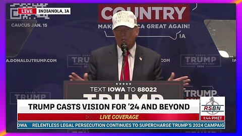 TRUMP IN INDIANAOLA, IOWA - JANUARY 14, 2024