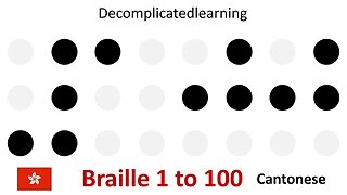 Learn Braille counting 1 - 100 in Cantonese