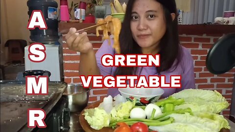 ASMR | GREEN VEGETABLES | No Talking #viralvideo #youtubevideo #asmr #mukbang #food #koreanfood