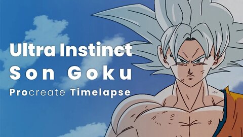 Ultra Instinct Son Goku Fanart - Procreate - Timelapse Process