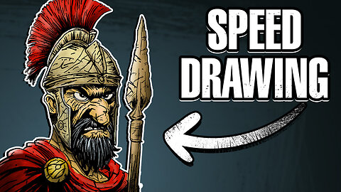 Drawing a Sparta Warrior - Time-Lapse