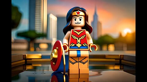 Cute and Kawaii Wonder Woman in a Lego Style
