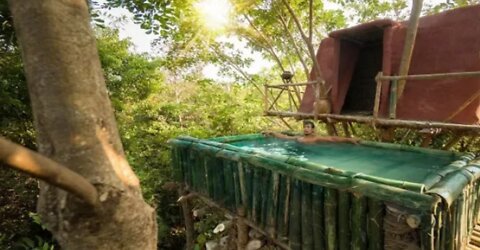 Build TreeHouse Mini Swimming Pool on Trees