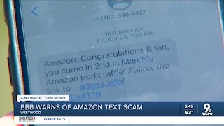 BBB warns of Amazon text scam