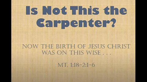 Is Not This the Carpenter? - Eric Waugh