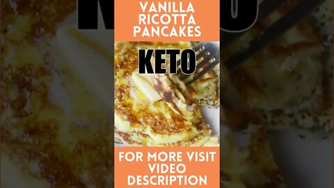 easy 4 ingredient vanilla ricotta pancakes | keto pancakes | keto recipes #Shorts #keto