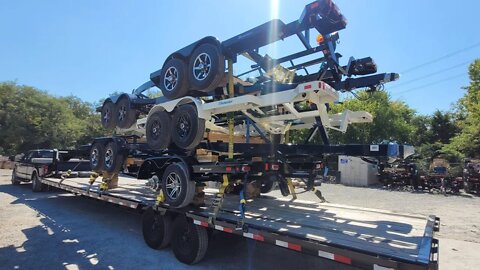 Stacking 5 Trailers On My Trailer | Unload Day 1 | Hotshot Trucking With A '22 F250 & 40fter Non Cdl