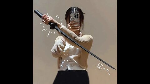 Showing off my katana skills with my new iPhone