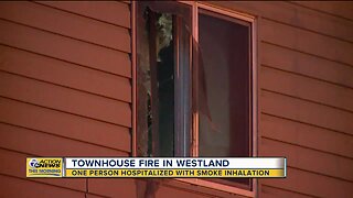 One person hospitalized after townhouse fire in Westland