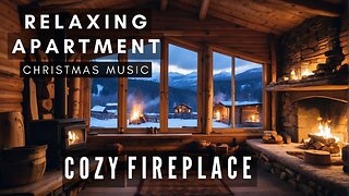 Christmas Songs, cozy winter ambience,cozy winter jazz,winter ambience, Cosy Crackling Fireplace.