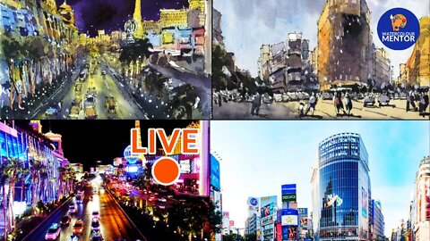 Complex Landscapes Made Easy: Paint Las Vegas and Tokyo (Live #23)