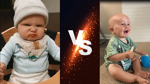 Angry baby vs a laughing baby Who would you prefer?