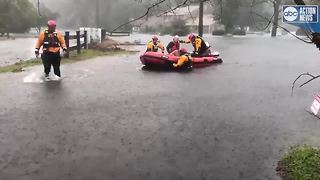 Rescue crews work to save lives in Hurricane Florence