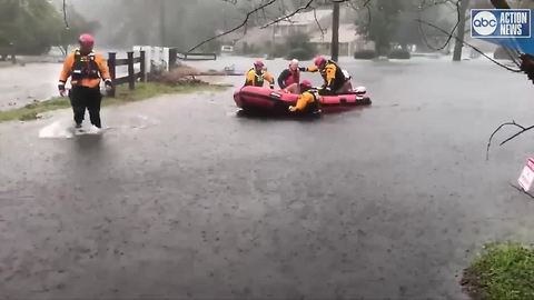 Rescue crews work to save lives in Hurricane Florence