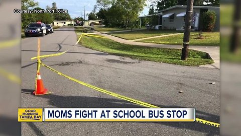 Moms brawl at school bus stop and slash each other with broken coffee mug