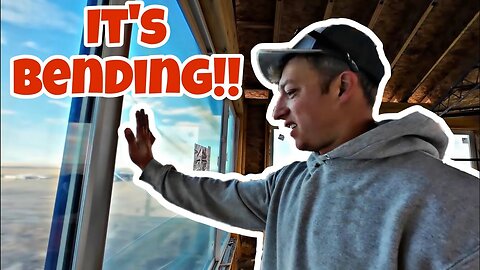 CRAZY 65 MPH WIND FLEXING MY NEW WINDOWS! - Farm Home Part 10