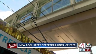 KC Streetcar equipped with new scraper to prevent ice buildup on overhead electric lines