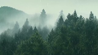 Soothing Rain in Forest | White Noise Relaxation | Sleep, Study, Focus | 10 Hours Rainstorm sounds