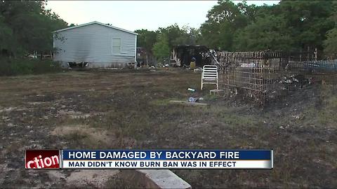 Polk Co. home damaged by backyard fire