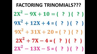 Factoring Quadratics plenty of examples