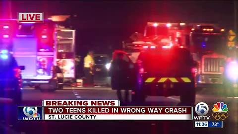 2 teens killed, 2 people injured in St. Lucie County wrong-way crash