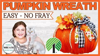 AMAZING NO FRAY DECO MESH FALL PUMPKIN WREATH | ZERO FRAYING DOLLAR TREE Nadia's Wreath Wednesday