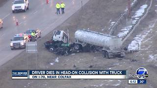 CSP: Driver dies after crashing head-on into semi on I-70 in Aurora