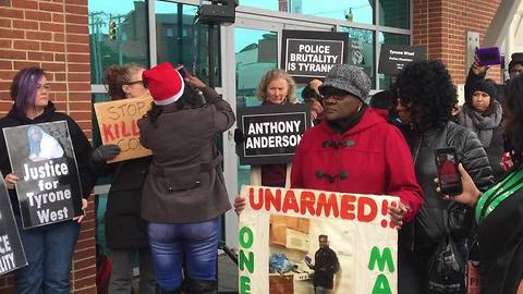 Family of Tyrone West rallies in Baltimore