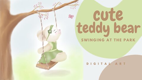 Cute Teddy Bear Digital Art for Beginners