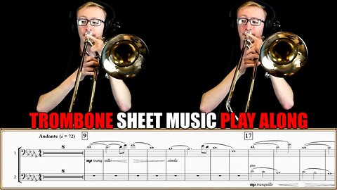 TROMBONE DUET "Ave Maria" by Giulio Caccini. Sheet Music Play Along!