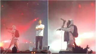Rapper cade sul palco durante il concerto dei Gorillaz