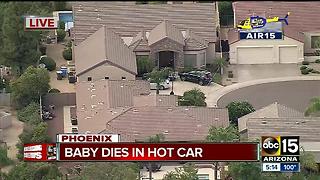 Infant dead after found in hot car in north Phoenix