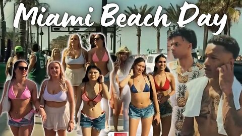 Beach Walk #MIAMI 👙 Miami Bikini Girls On Road 🔥 Beach Walk 4k