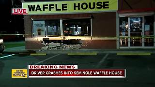 Suspected drunk driver crashes into Waffle House restaurant in Seminole