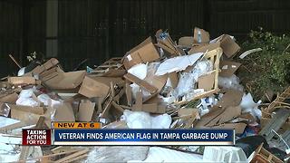 Veteran finds American flag at city garbage dump