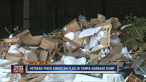 Veteran finds American flag at city garbage dump