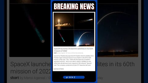 Live News | Witness History: SpaceX Launches 54 Starlinks in 60th Mission of 2022 | #shorts #news