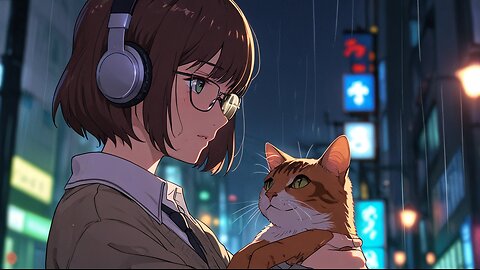 lofi cat and girl Relax music