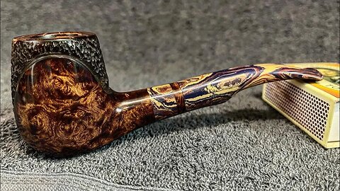 LCS Briars pipe 726 commissioned mixed texture billiard