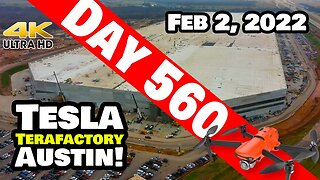 Tesla Gigafactory Austin 4K Day 560 - 2/2/22 - Tesla Texas - GIGA TEXAS PREPARES FOR THE FREEZE!