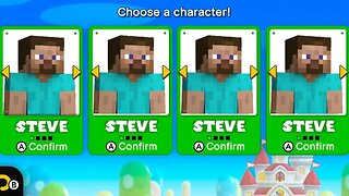 New Super Minecraft Bros. Wii: Steve's Adventure - 1 Player Co-Op Walkthrough #97 (HD)