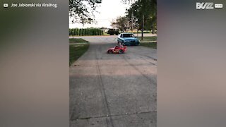 Toy car is turned into skidding machine!