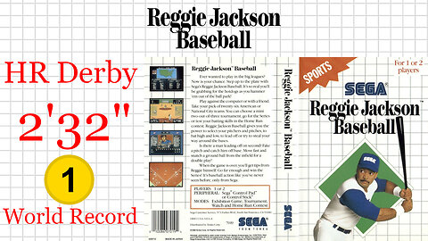 Reggie Jackson Baseball [SMS 1989] HR Derby - 10 HRs [2'32"] WR-tie | SEGA Master System Marceau