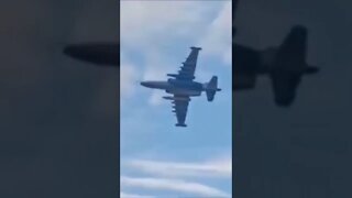 Russian SU-25 Protect troops on the Ground