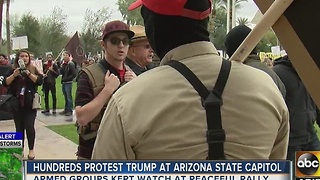 Hundreds protest President Trump at Arizona Capitol