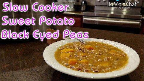 Slow Cooker Sweet Potato Black Eyed Peas | Dining In With Danielle