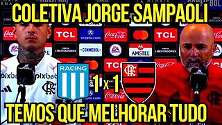 COLETIVA DE JORGE SAMPAOLI FLAMENGO 1 X 1 RACING - É TRETA!!! NOTÍCIAS DO FLAMENGO