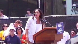 AOC giving her cringe speech in Brooklyn