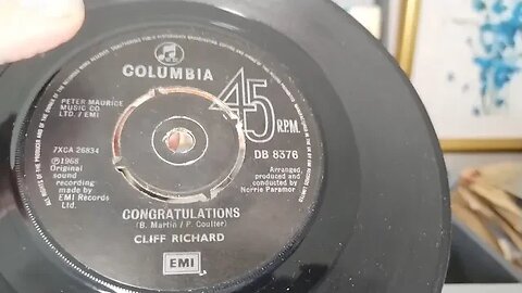 Congratulations ~ Cliff Richard ~ 1968 Columbia 45rpm Vinyl Single ~ 1963 Bush SRP31D Player