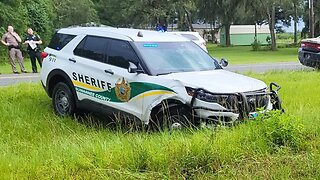 Police Car Crashed Suwannee County Florida Deputy